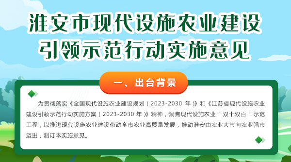 一圖讀懂《淮安市現(xiàn)代設(shè)施農(nóng)業(yè)建設(shè)引領(lǐng)示范行動實施意見》政...